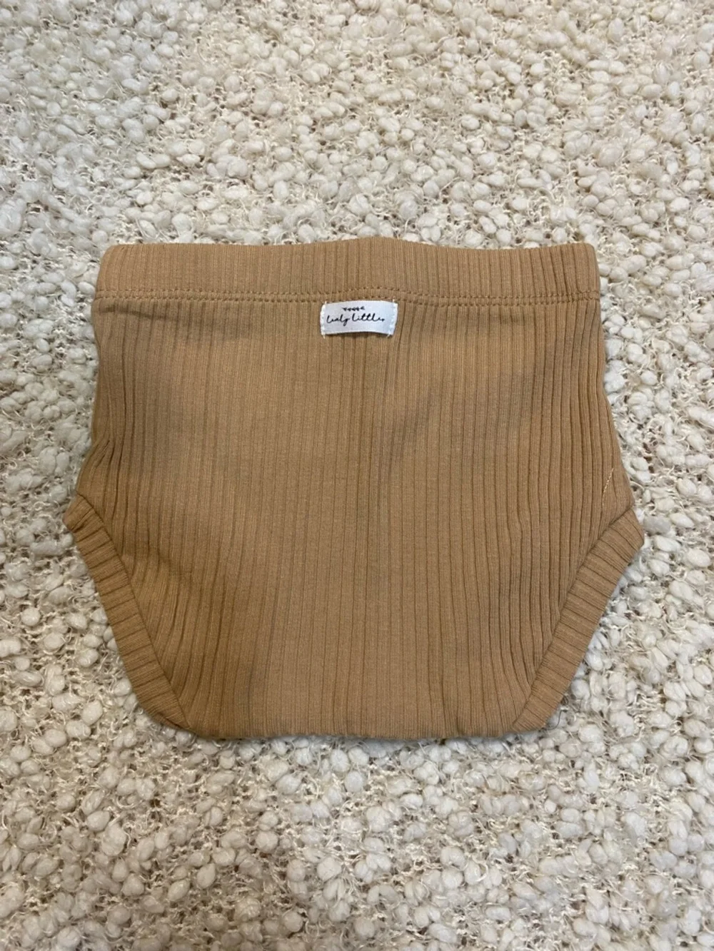 Ribbed Baby Diaper Cover in Tan
